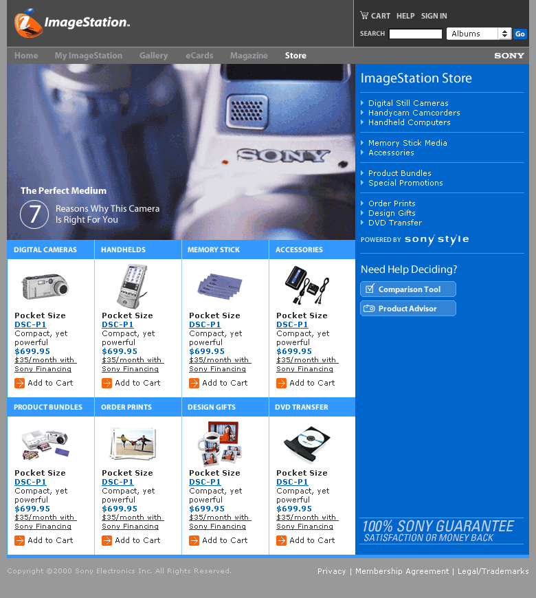 Sony Mavica close-up from the supplied ImageStation design reference