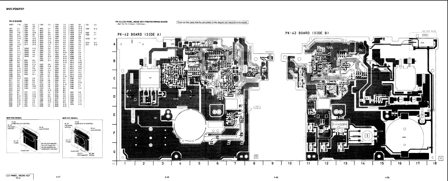 MVC-FD5 / FD7 PK-42 printed wiring board, sides A and B