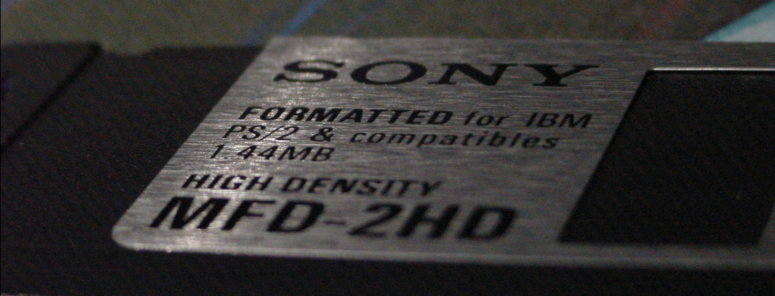 Sony MFD 2HD floppy disk close-up