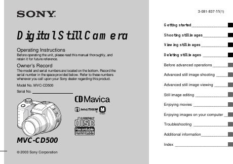 Original manual cover