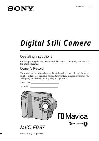 Original manual cover